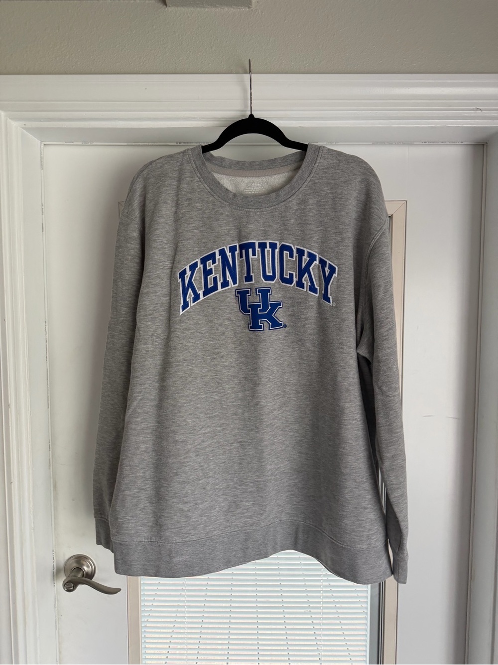 Kentucky Grey Crewneck Sweatshirt with Blue Logo